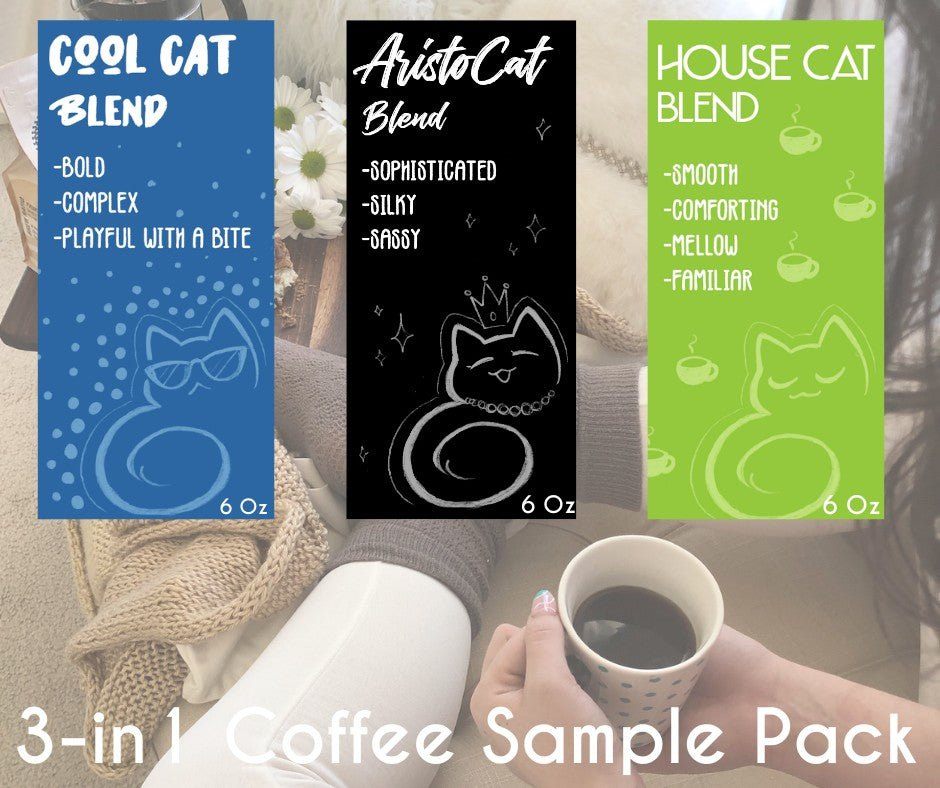 Three Purrfect Blends Coffee Sampler Entangled Cat Cafe