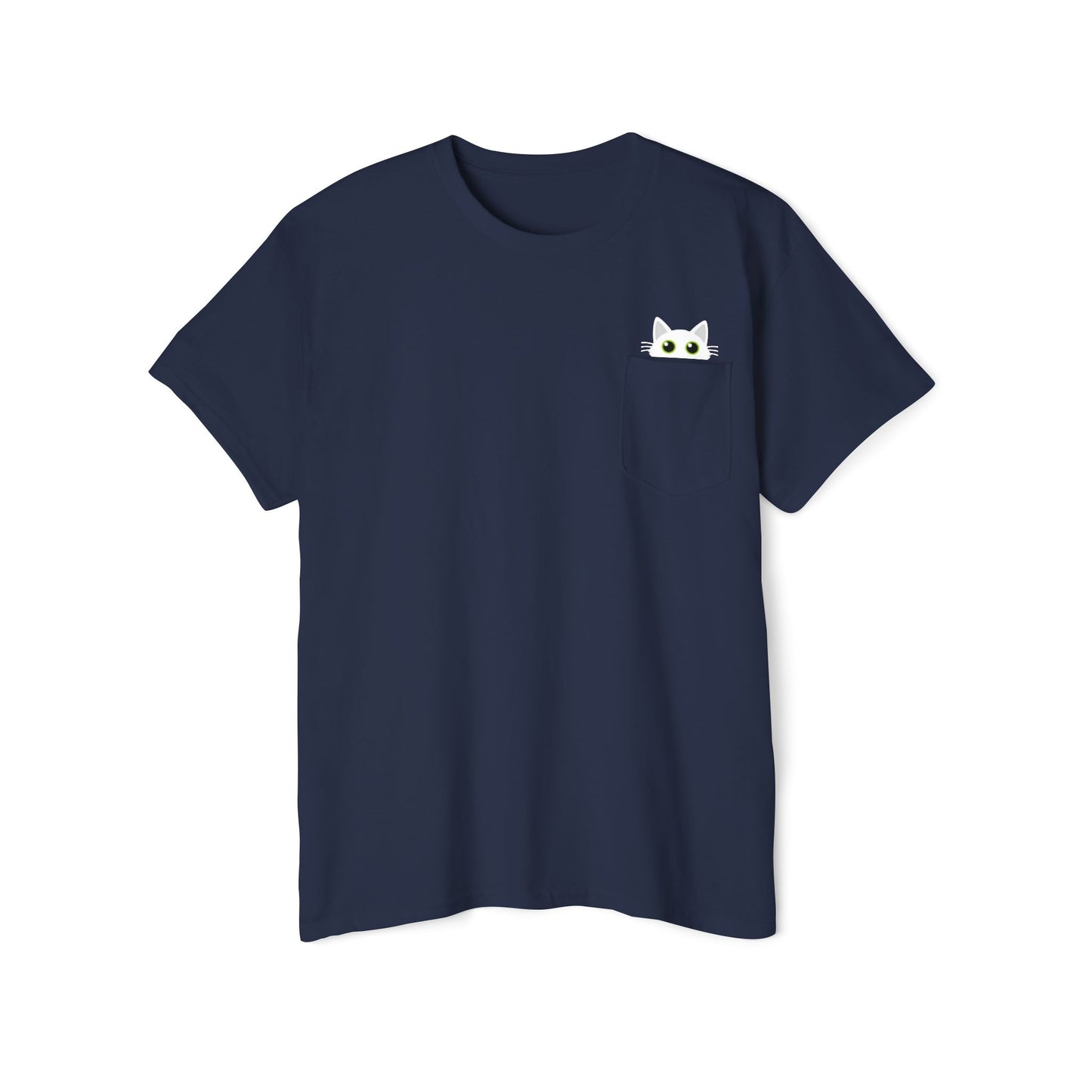 Pocket Peeper Cat Tee with Entangled Cat Logo Pocket T-Shirt
