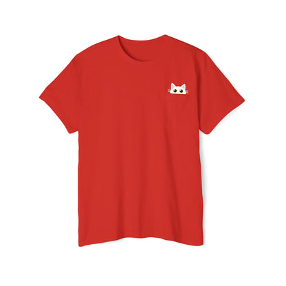Pocket Peeper Cat Tee with Entangled Cat Logo Pocket T-Shirt