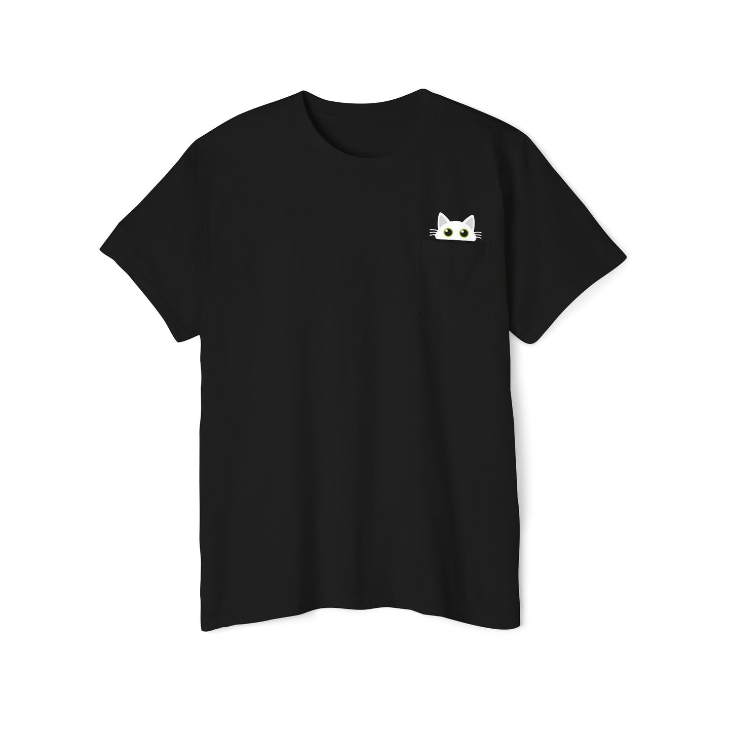 Pocket Peeper Cat Tee with Entangled Cat Logo Pocket T-Shirt