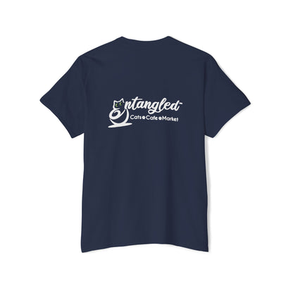 Pocket Peeper Cat Tee with Entangled Cat Logo Pocket T-Shirt
