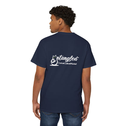 Pocket Peeper Cat Tee with Entangled Cat Logo Pocket T-Shirt