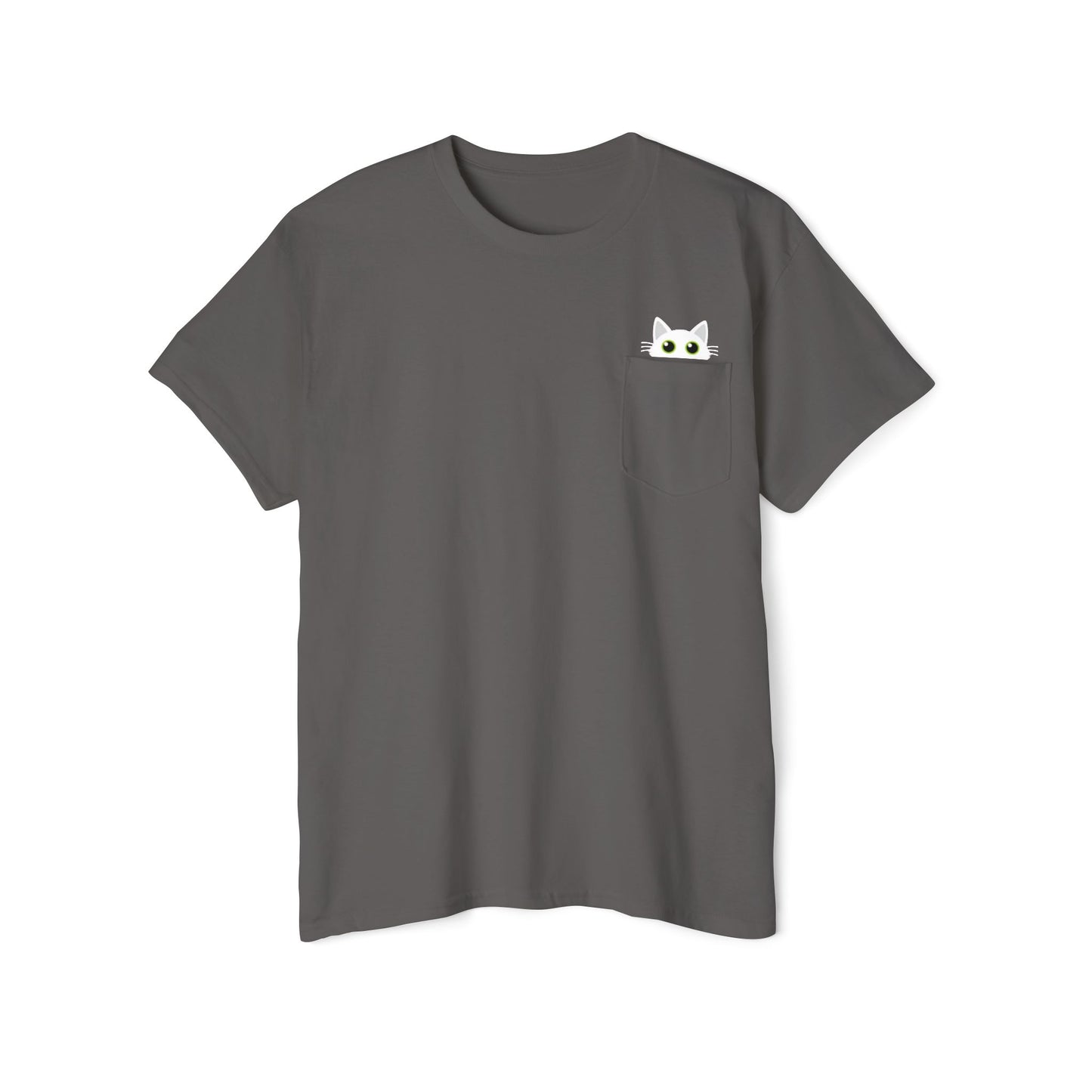 Pocket Peeper Cat Tee with Entangled Cat Logo Pocket T-Shirt