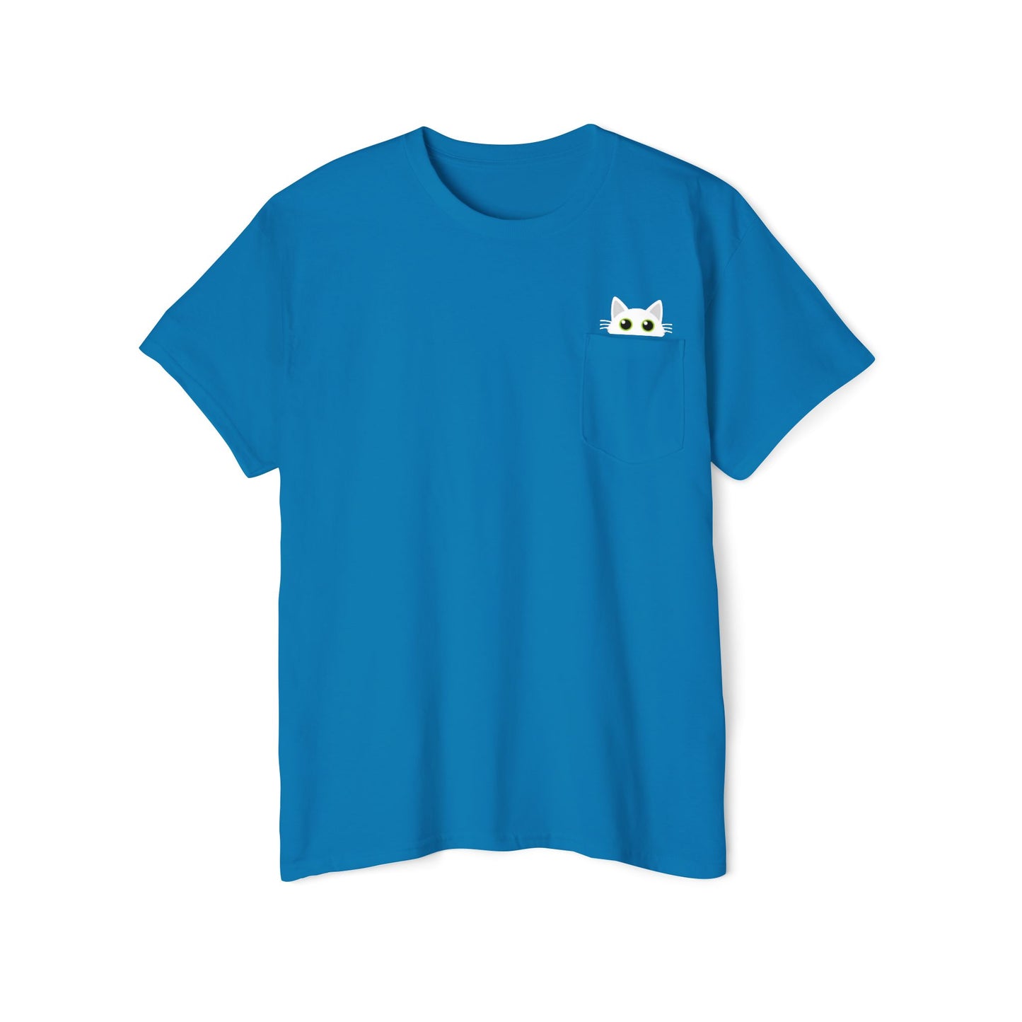 Pocket Peeper Cat Tee with Entangled Cat Logo Pocket T-Shirt