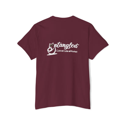Pocket Peeper Cat Tee with Entangled Cat Logo Pocket T-Shirt