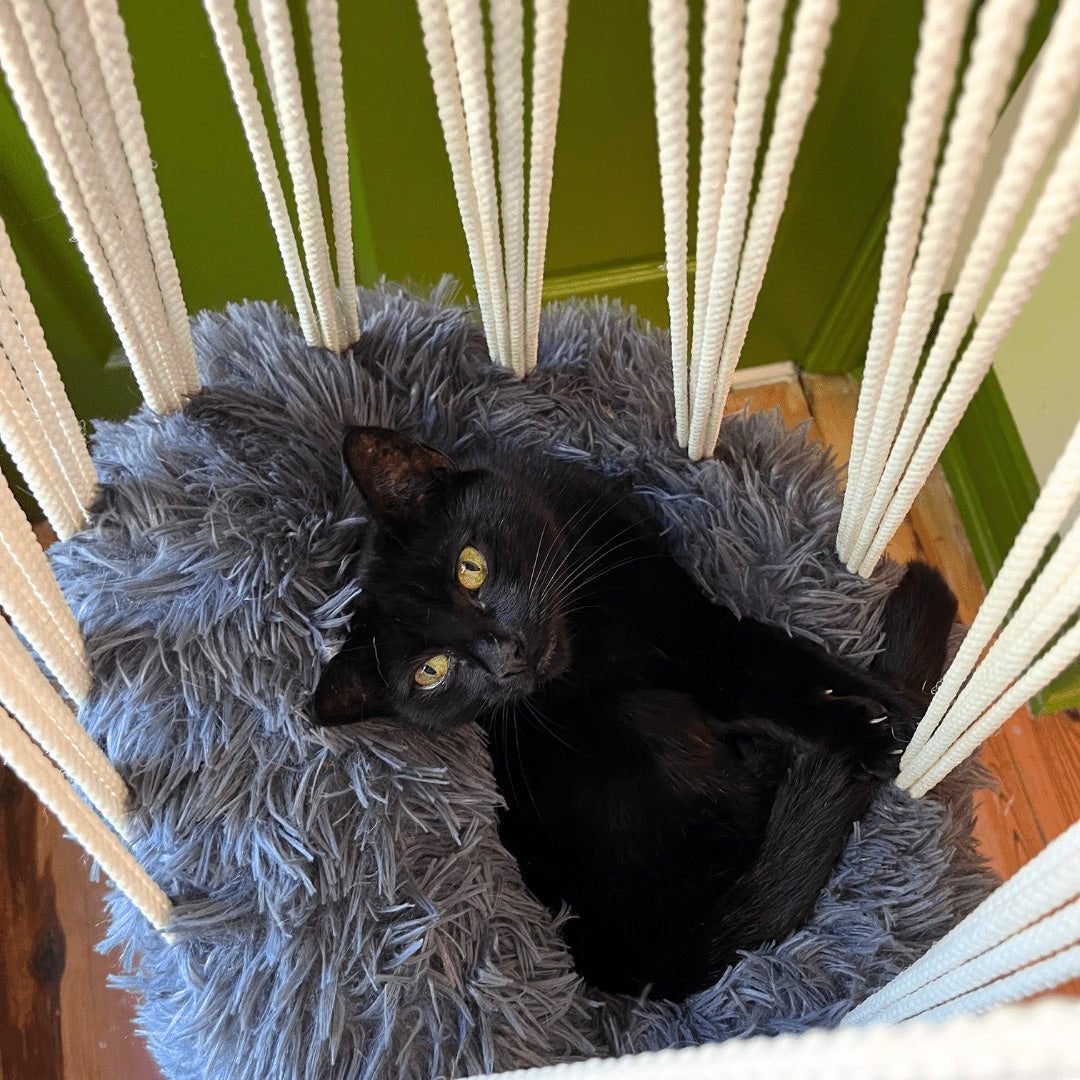 Handmade Macramé Hanging Cat Bed