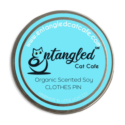 Hand-poured Local Soy Travel Tin Candle- Clothes Pin Scent