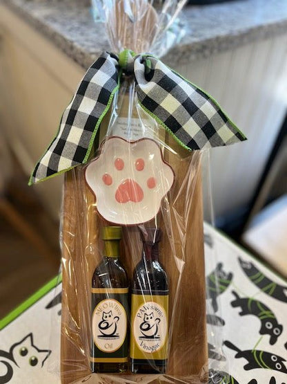 Paw Print Charcuterie Snack Board for Cat Lovers