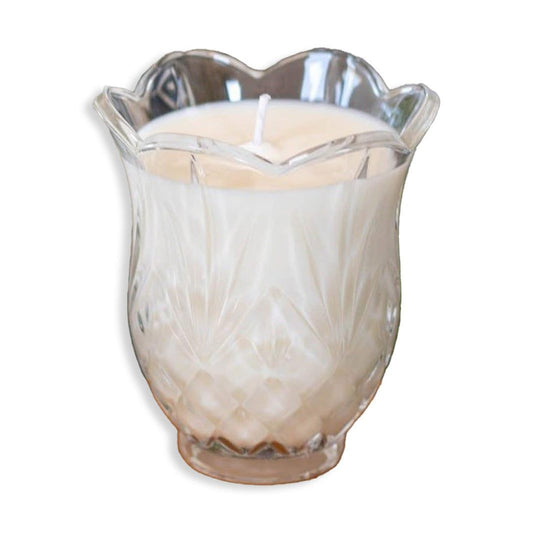 Saint George Leaded Crystal Hurricane Votive Vintage Vessel Candle