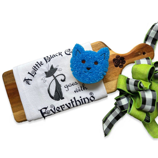 Cat Lover's Paw Print Charcuterie and Cheese Board Gift Set