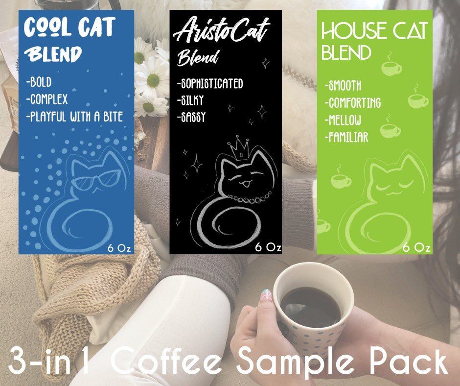 Three Purrfect Blends Coffee Sampler Entangled Cat Cafe