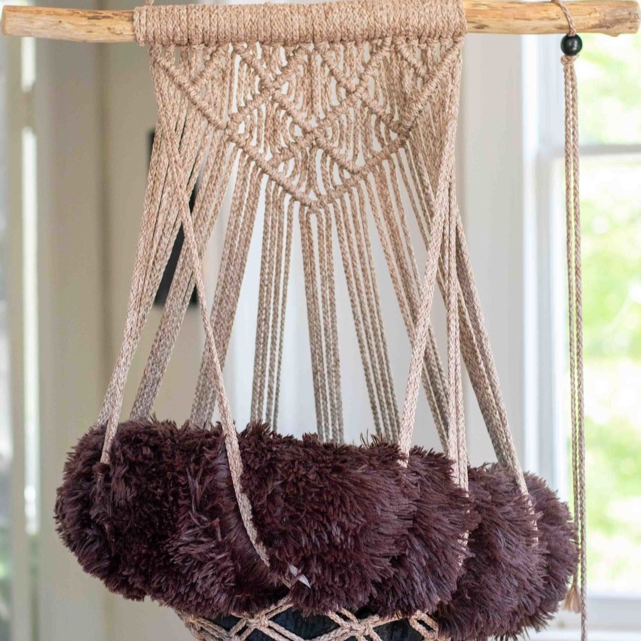 Handmade Macramé Hanging Cat Bed
